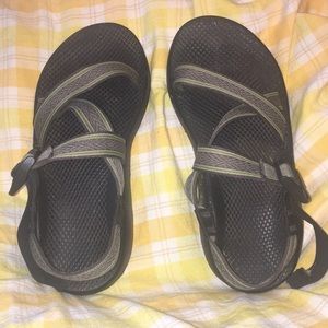 green & black chacos